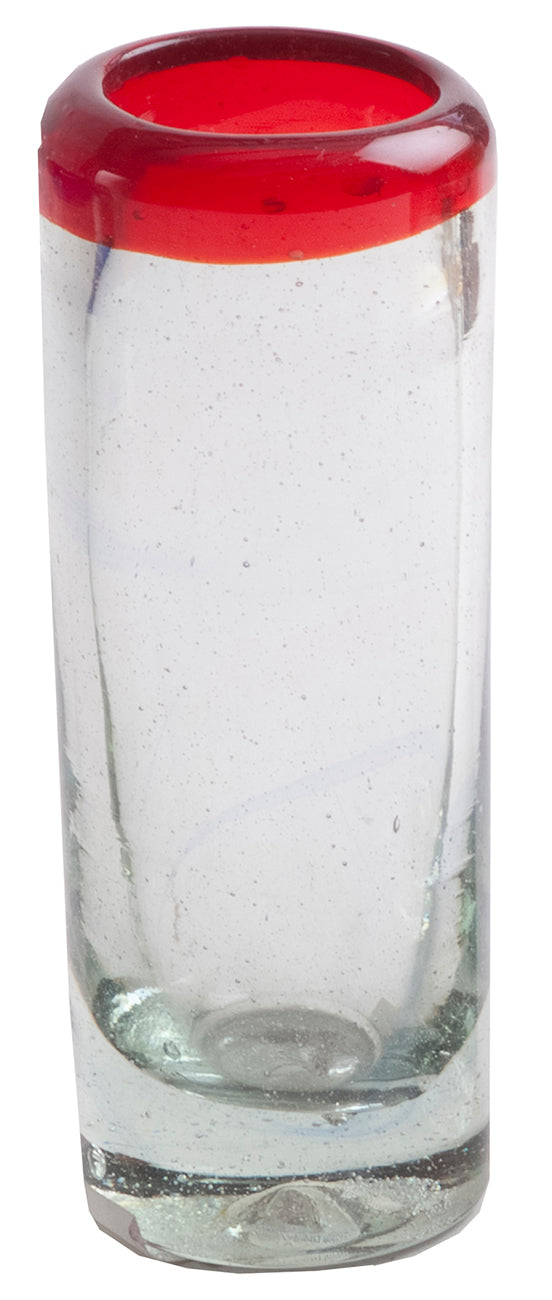 Red Rim Shot Glass - 2 oz - Set of 6 - Orion's Table