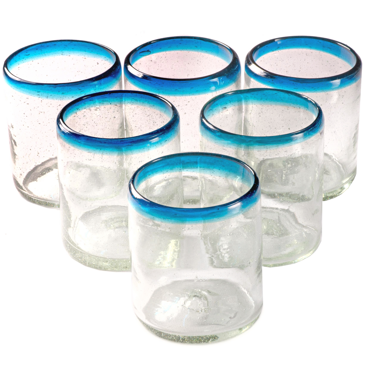 Turquoise Rim All Purpose - 12 oz - Set of 6 - Orion's Table