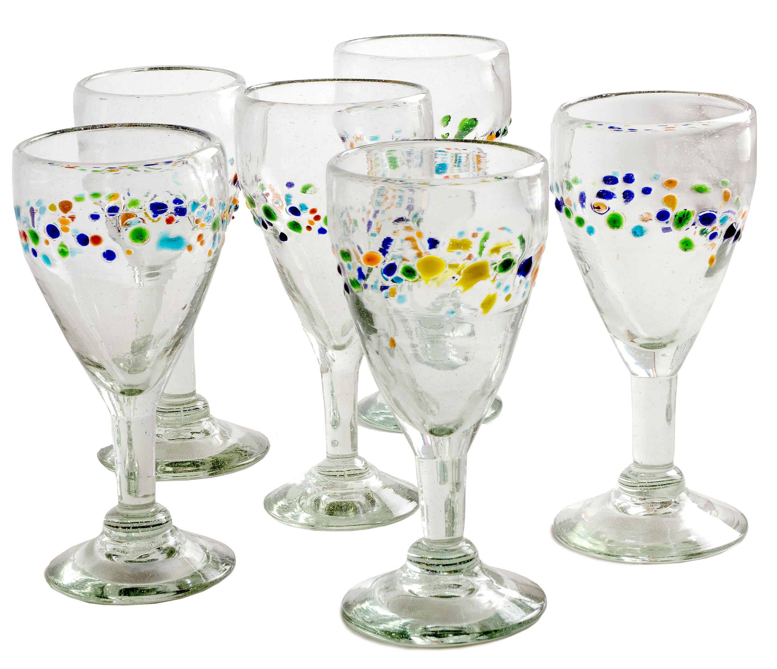 Orion Tutti Frutti 9 oz Copa Vino - Orion's Table Mexican Glassware