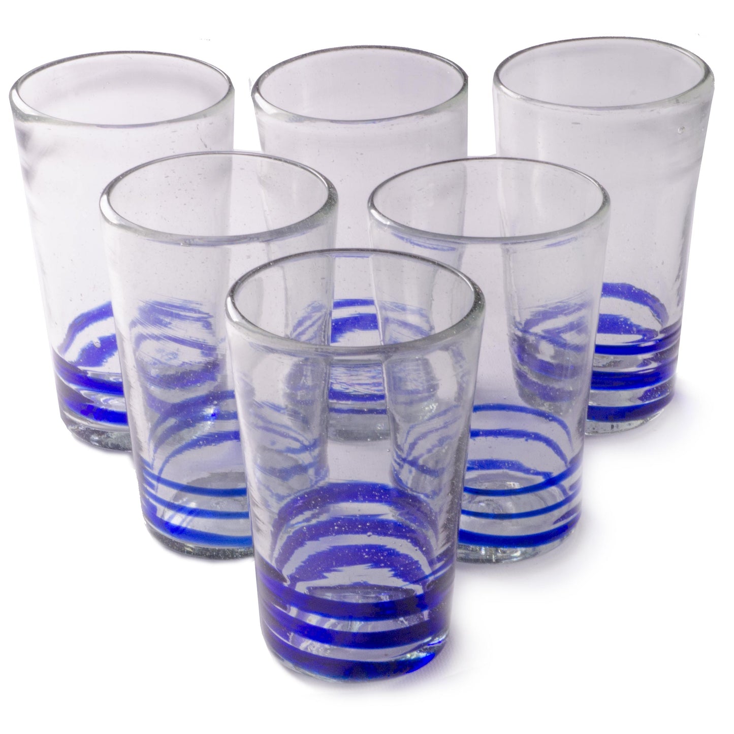 Orion Blue Serpentine 18 oz Tall - Set of 6 - Orion's Table Mexican Glassware