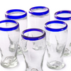 Cobalt Blue Rim Cantina Beer - 16 oz - Set of 6 - Orion's Table