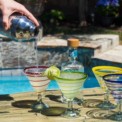 Assorted Spiral Margarita/Martini - 12 oz - Set of 4  - Orion's Table