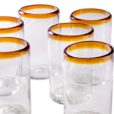 Amber Rim Tumbler - 16 oz - Set of 6 - Orion's Table