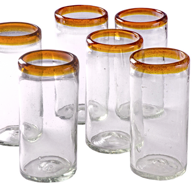 Amber Rim Tall Tumbler - 22 oz - Set of 6 - Orion's Table