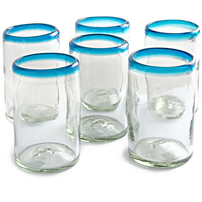 Turquoise Rim Tumbler - 16 oz - Set of 6 - Orion's Table