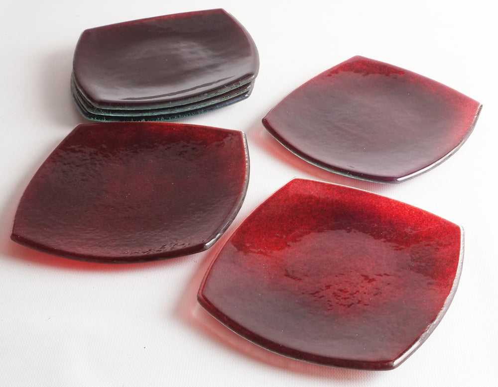 Garnet Serena Petite Appetizer & Desert Plates - Gift Set of 6 - Orion's Table 