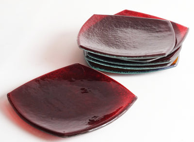 Garnet Serena Petite Appetizer & Desert Plates - Gift Set of 6 - Orion's Table