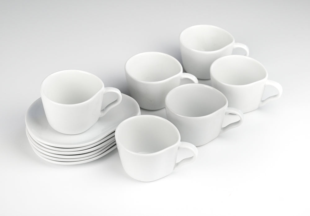 
                  
                    Organic Design Small Coffee Cup & Saucer - Set of 6 - Orion's Table 
                  
                