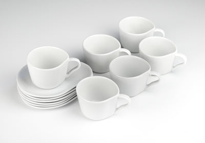 Organic Design Small Coffee Cup & Saucer - Set of 6 - Orion's Table