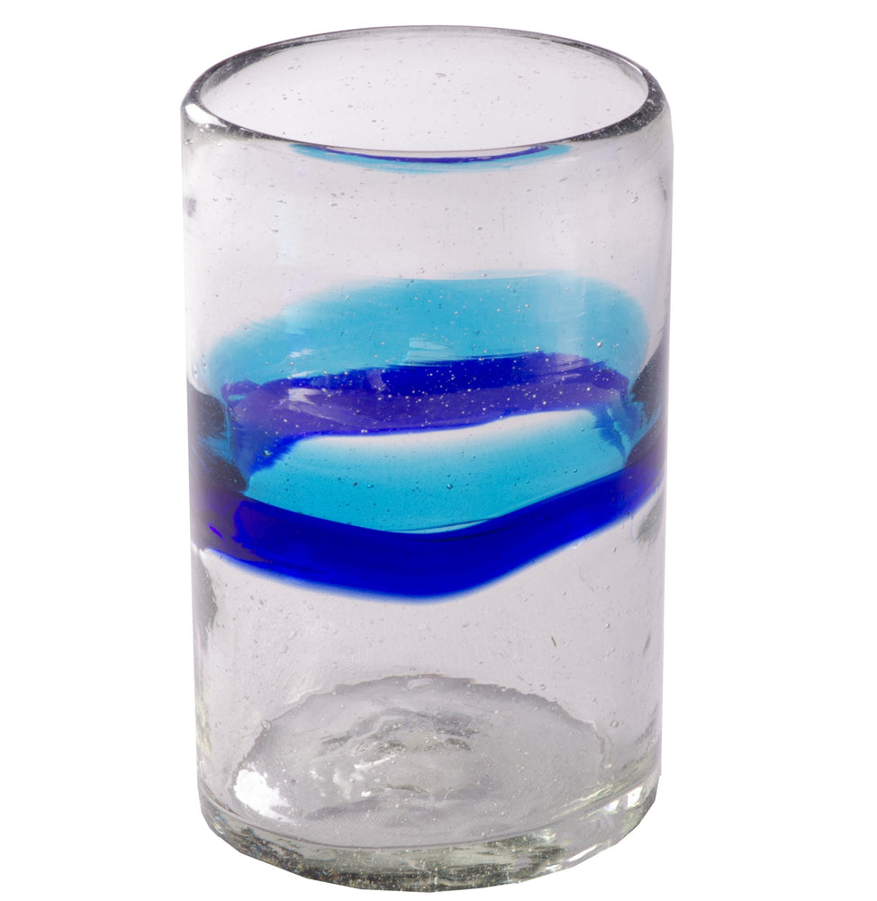 Cabo Tumbler in Banded Turquoise/Cobalt - 16 oz - Set of 6 - Orion's Table 