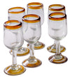 Amber Rim Tulip Wine Glass - 11 oz  - Set of 6 - Orion's Table