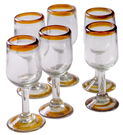 Amber Rim Tulip Wine Glass - 11 oz  - Set of 6 - Orion's Table