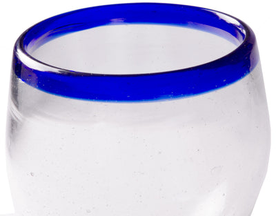 Cobalt Blue Rim Wine Goblet - 16 oz - Set of 4 - Orion's Table