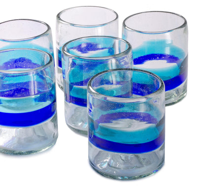 Cabo All Purpose in Banded Turquoise/Cobalt - 12 oz - Set of 6 - Orion's Table