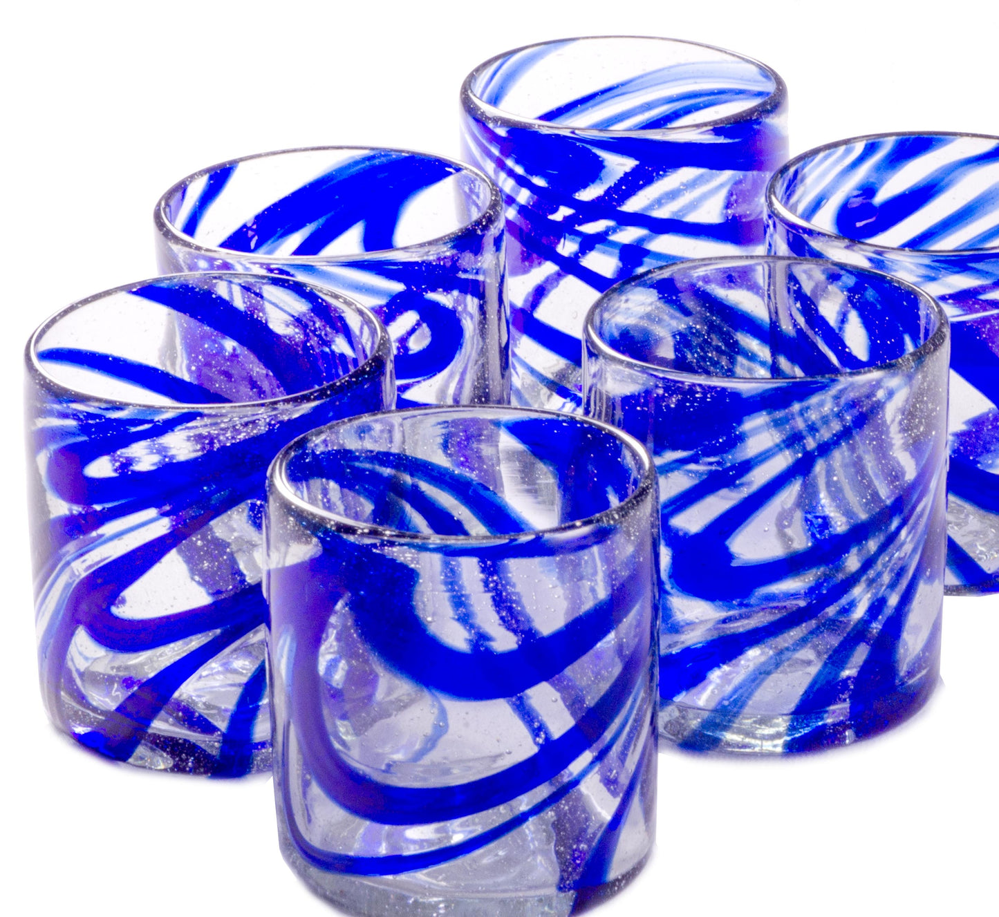 Cobalt Blue Swirl All Purpose - 12 oz - Set of 6 - Orion's Table 