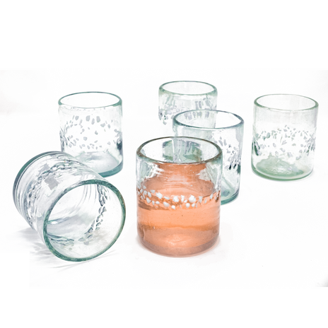 White Pebble Handcrafted Short Tumbler - 12 oz - Set of 6 - Orion's Table 