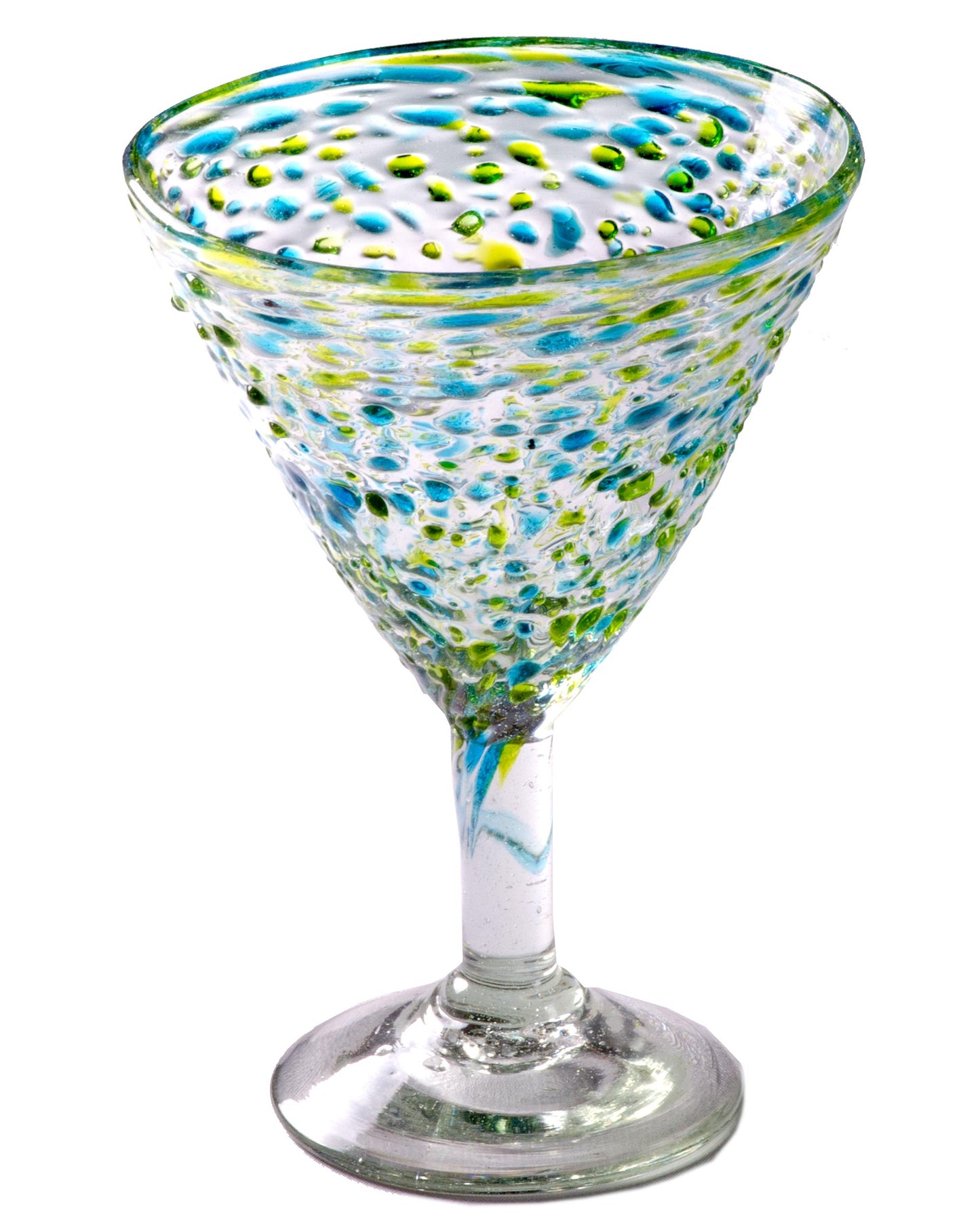 Mexican Confetti Pebbled Short Martini Glass - Set of 4