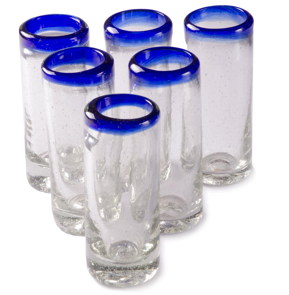 Cobalt Blue Rim Shot Glass - 2 oz - Set of 6 - Orion's Table 