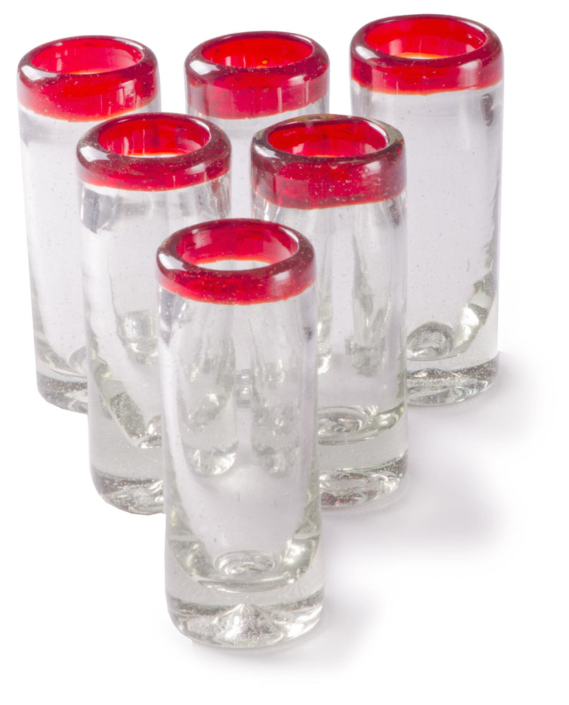 
                  
                    Red Rim Shot Glass - 2 oz - Set of 6 - Orion's Table 
                  
                