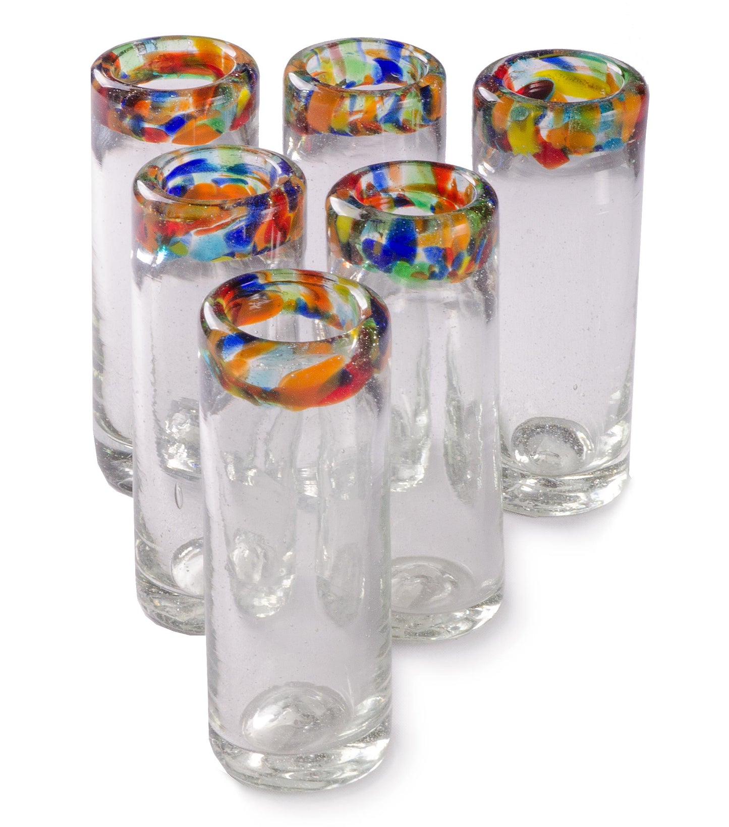 Confetti Rim Shot Glass -  2 oz - Set of 6 - Orion's Table 