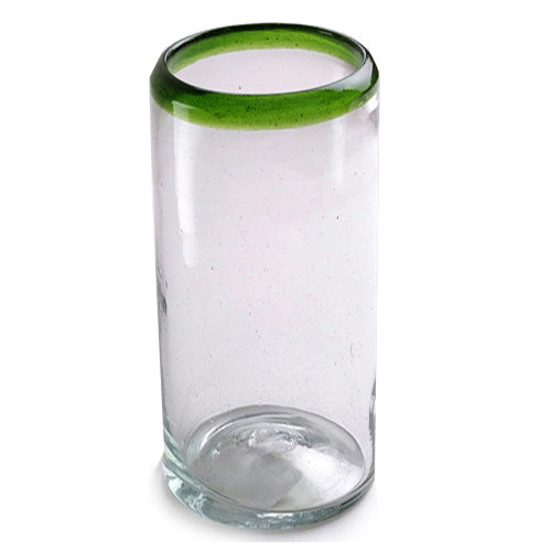 Green Rim Collins Glass - 14 oz - Set of 12