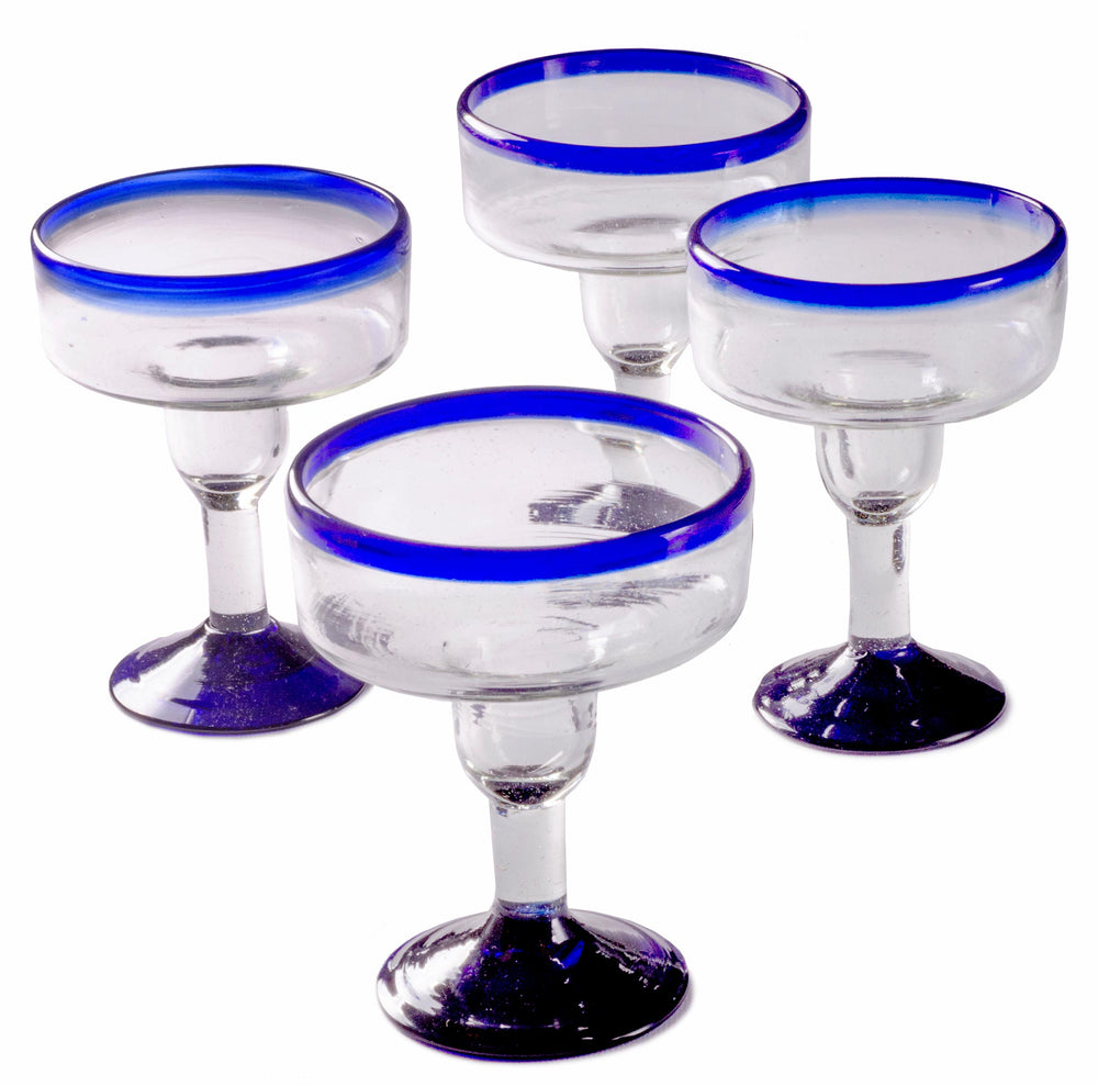 
                  
                    Cobalt Blue Rim Coupette Margarita - 12 oz - Set of 4 - Orion's Table 
                  
                