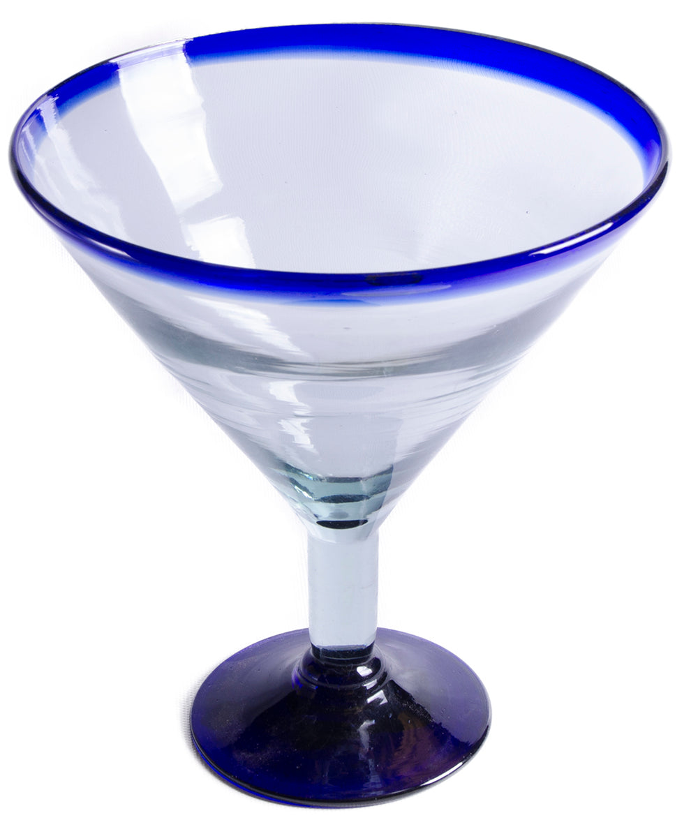 JUMBO Margarita Glass (Cobalt Rim) - 32 oz - Set of 2