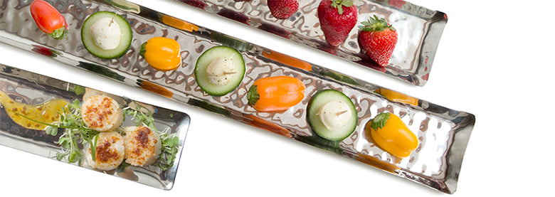 Thai Hammered Steel Plank Tray Set (3 Pieces)