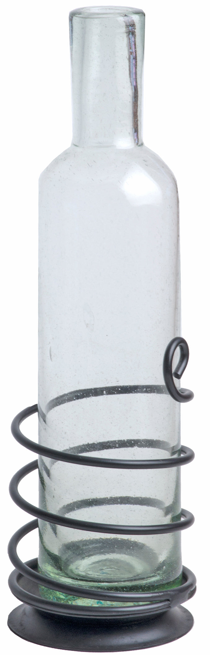 Wrought Iron Spring Wine Bottle Display Coaster (Black) - Set of 2