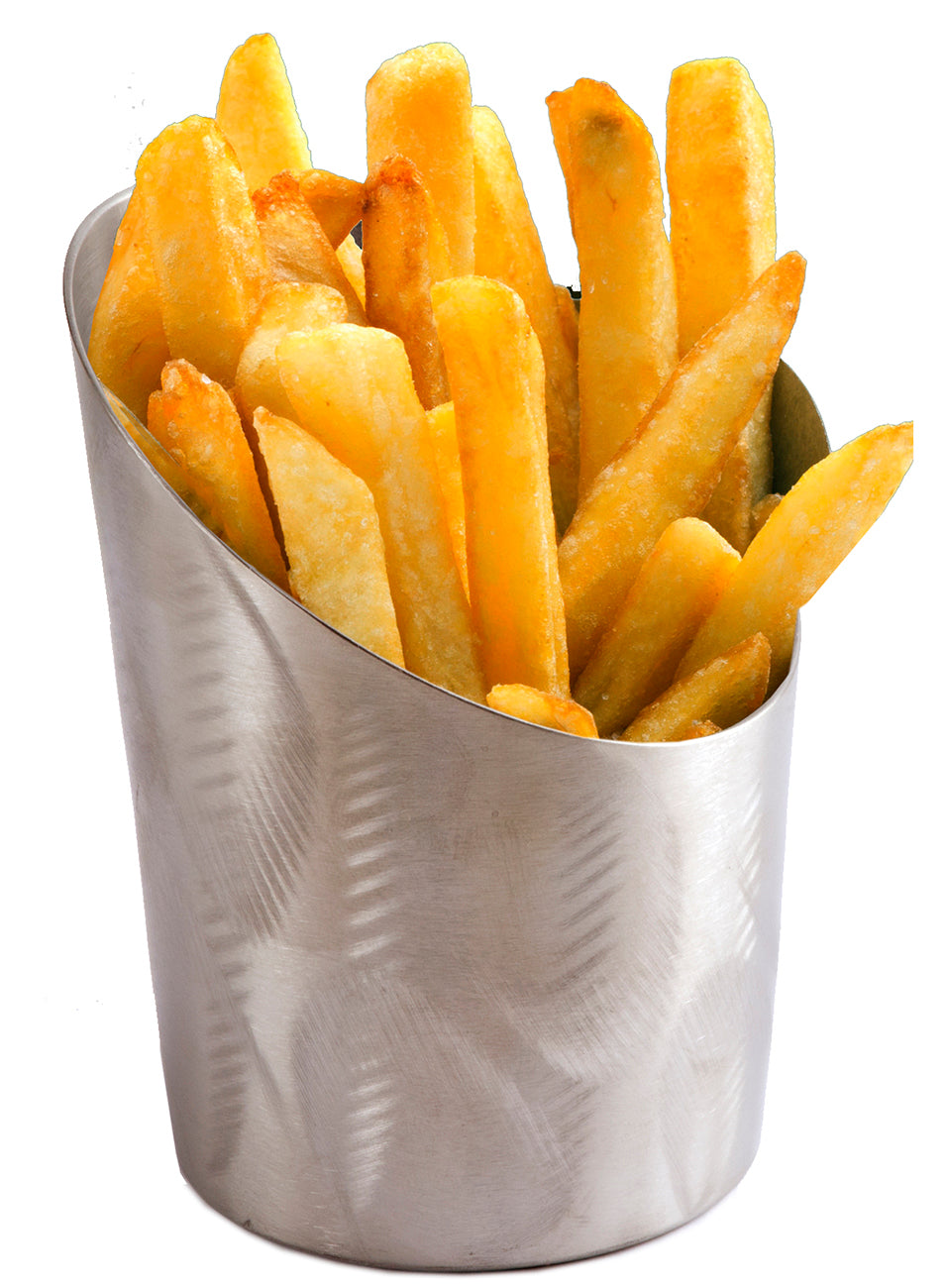 Stainless Steel French Fry Cup (Random Sanded) - Set of 4