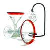 Red Rim Martini & Glass Heart Gift Set - Orion's Table
