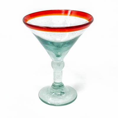 Red Rim Martini & Glass Heart Gift Set - Orion's Table