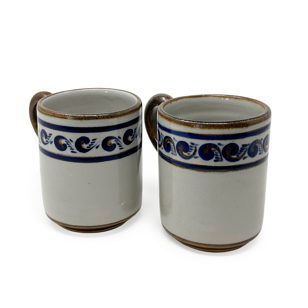 Studio Stoneware Mug (Hand-Painted Greca) - 11 oz - Set of 4