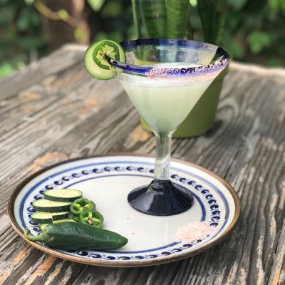 Cobalt Blue Rim Classic Margarita - 15 oz - Set of 4 - Orion's Table