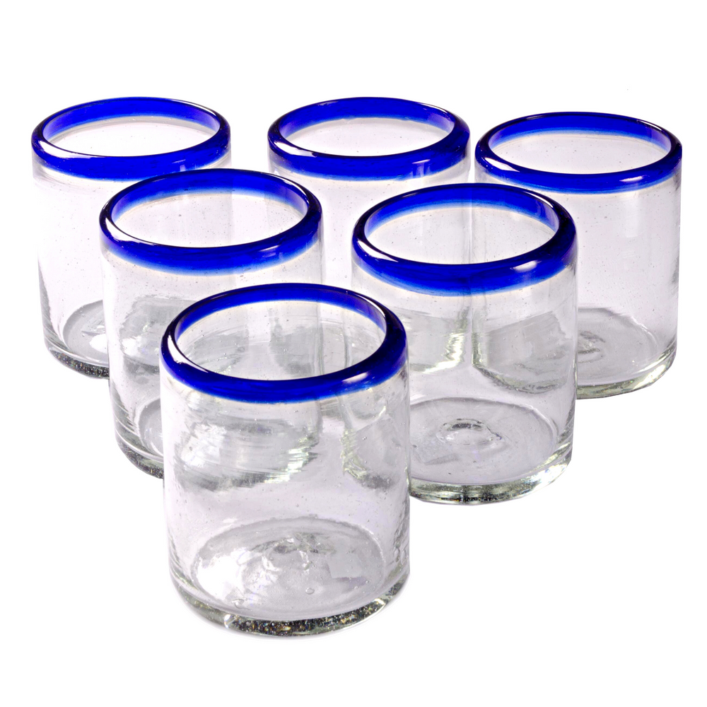 Cobalt Blue Rim All Purpose - 12 oz - Set of 6 - Orion's Table