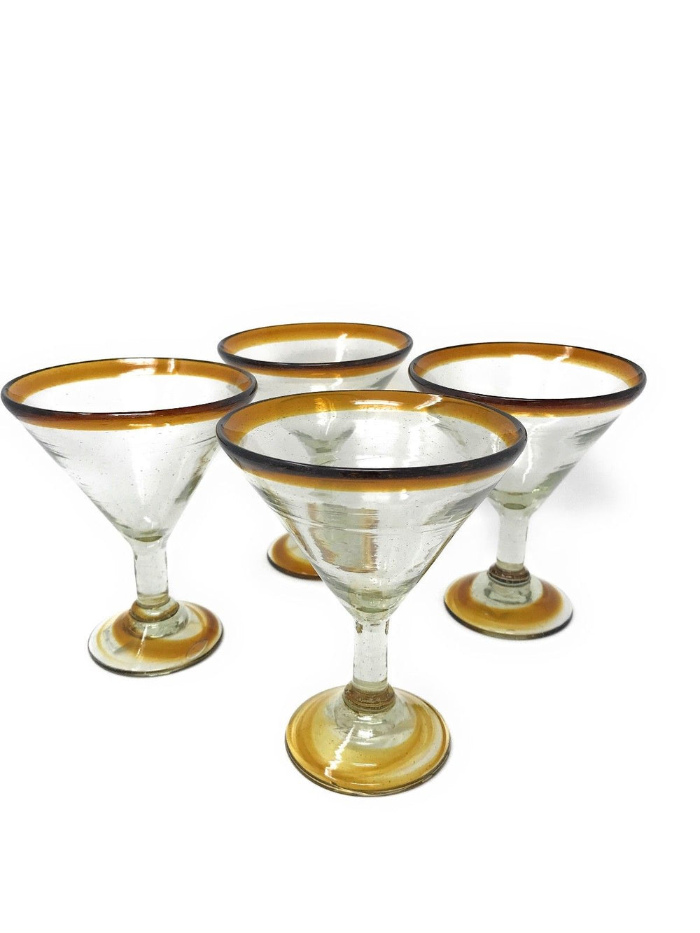 Orion Mexican Glassware Margarita Amber Rim 10 oz. - Set of 4 - Orion's Table Mexican Glassware