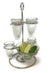 Orion Mexican Glassware Nickel Tequila Shot Flight w/ 4 Glasses & 1 Bowl - Orion's Table Mexican Glassware