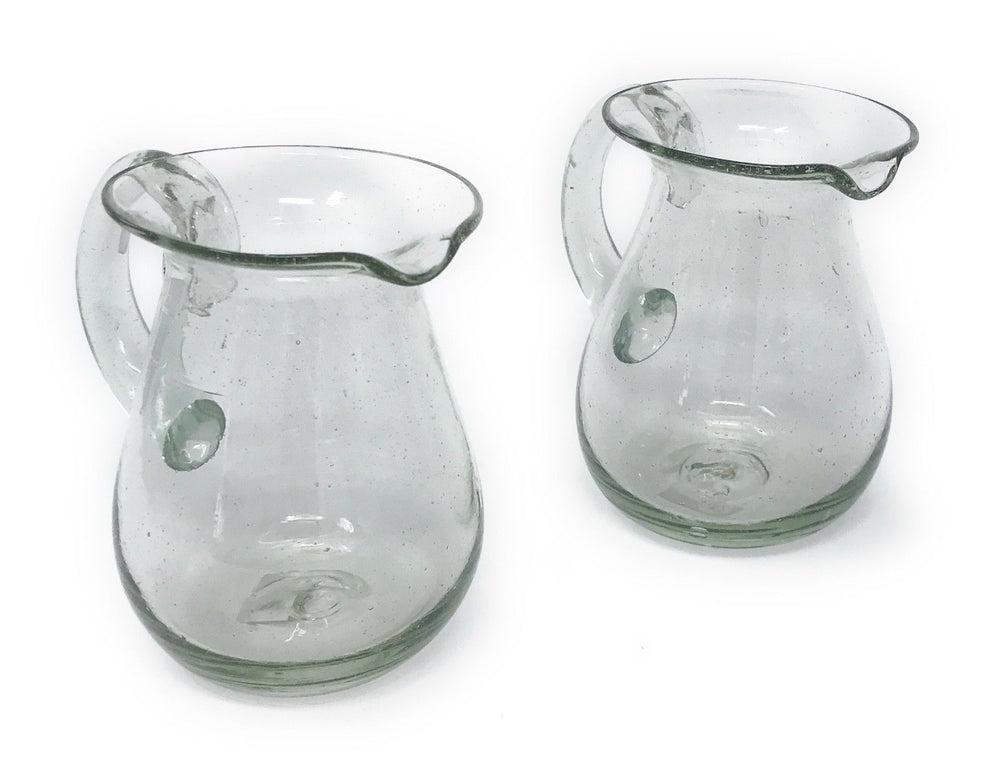 Orion Mexican Glassware Natural Mini Pera Pitcher 8 oz - Set of 2 - Orion's Table Mexican Glassware