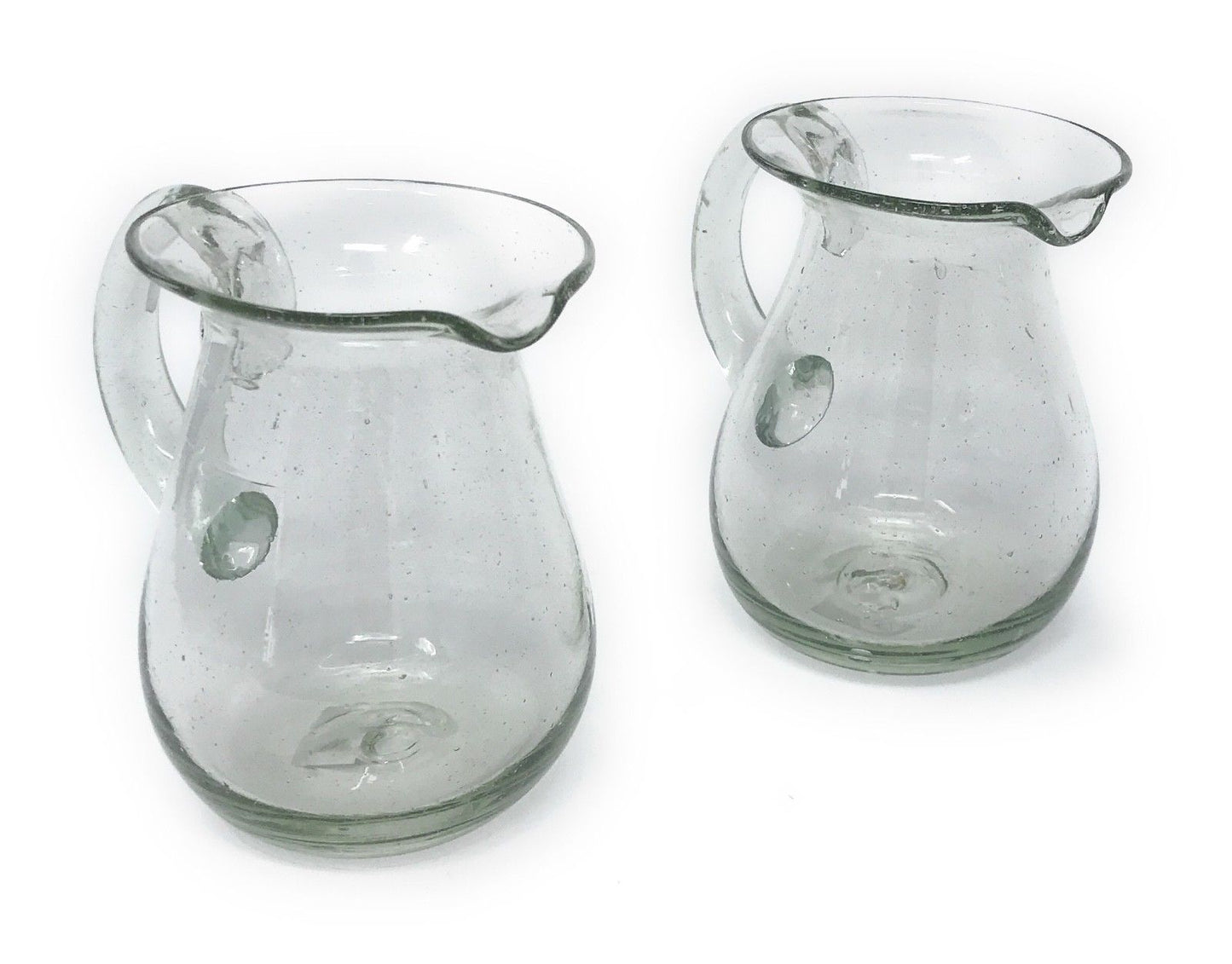 Orion Mexican Glassware Natural Mini Pera Pitcher 8 oz - Set of 2 - Orion's Table Mexican Glassware