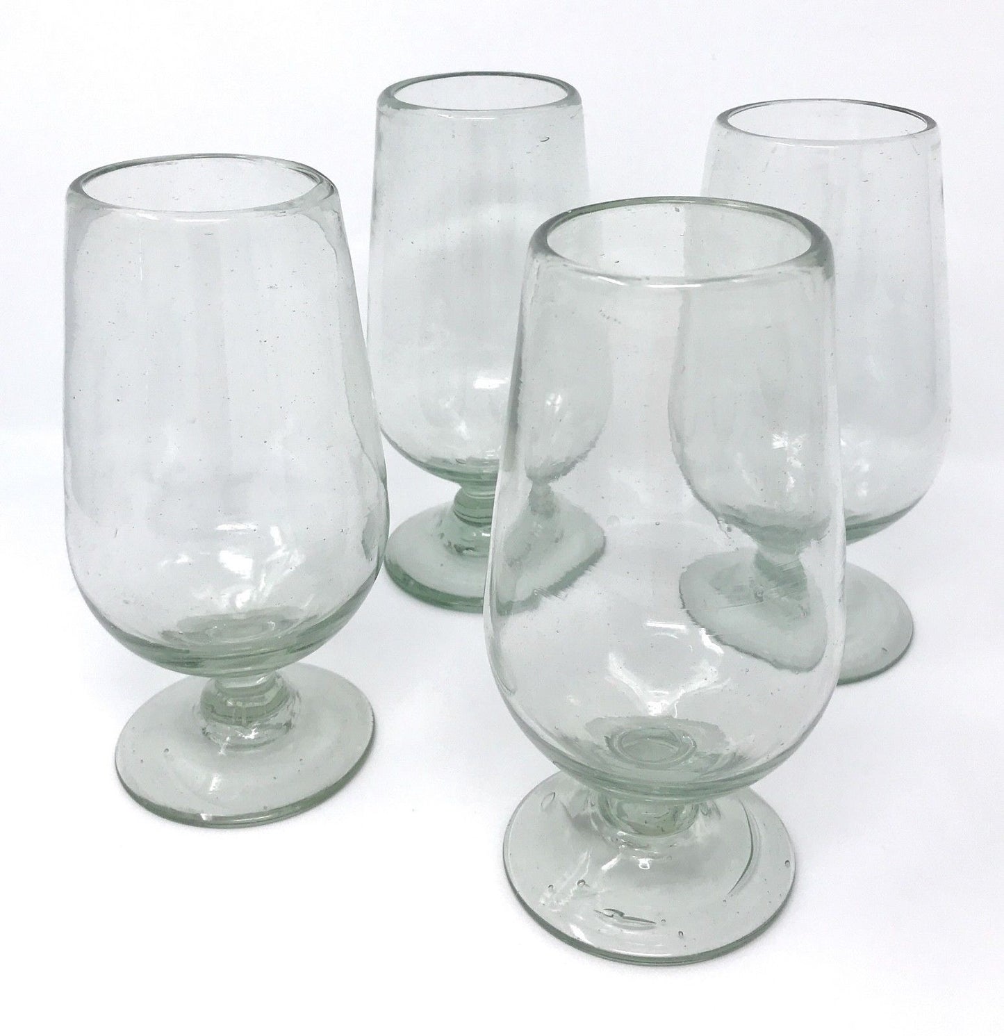 Orion Mexican Glassware Natural Footed Water Goblet 20 oz. - Set of 4 - Orion's Table Mexican Glassware