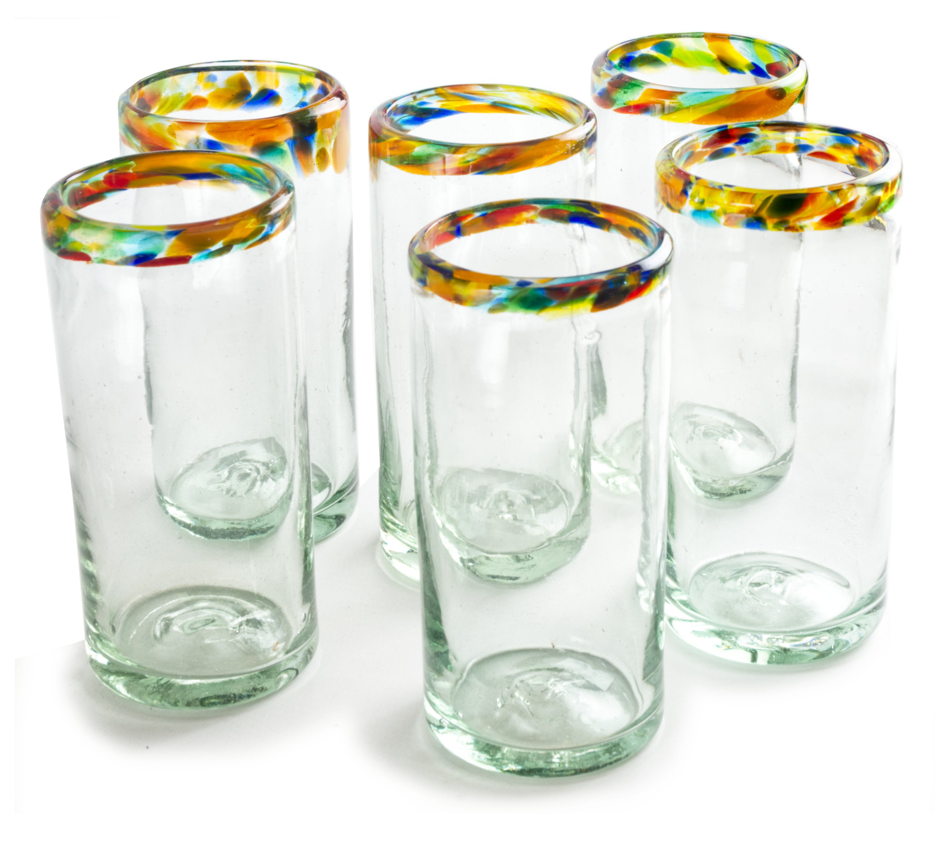 Orion Confetti Rim 22 oz Tall Tumbler - Orion's Table Mexican Glassware