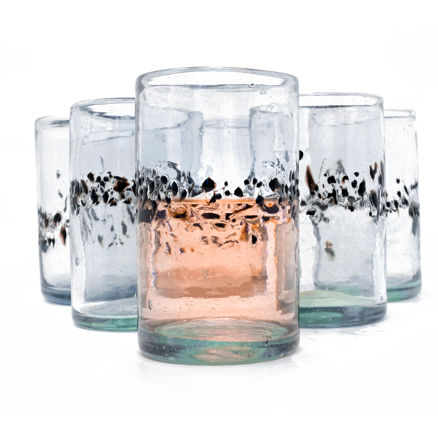 
                  
                    Orion's Table Handmade Mexican Glassware - Black pebble original tumbler. 16 oz capacity
                  
                