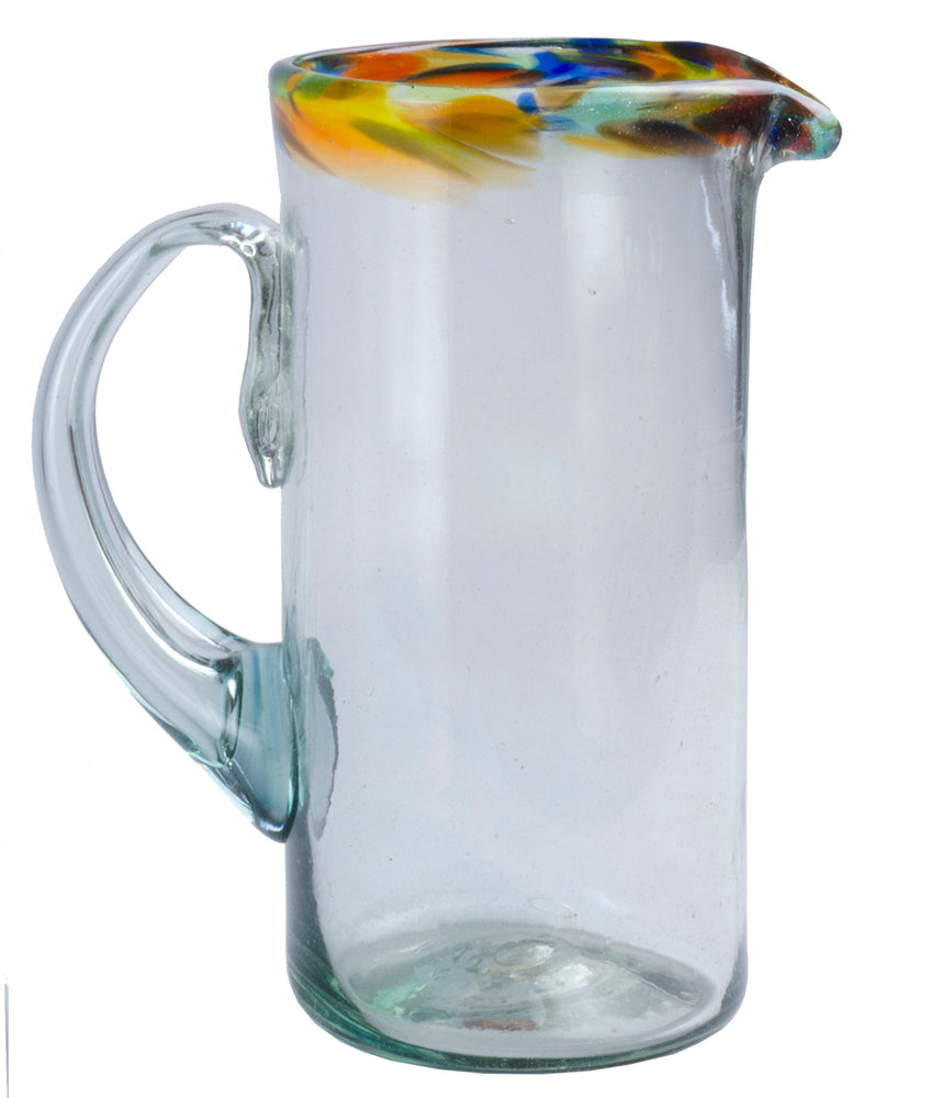 Orion Confetti Rim 56 oz Pitcher - Orion's Table Mexican Glassware