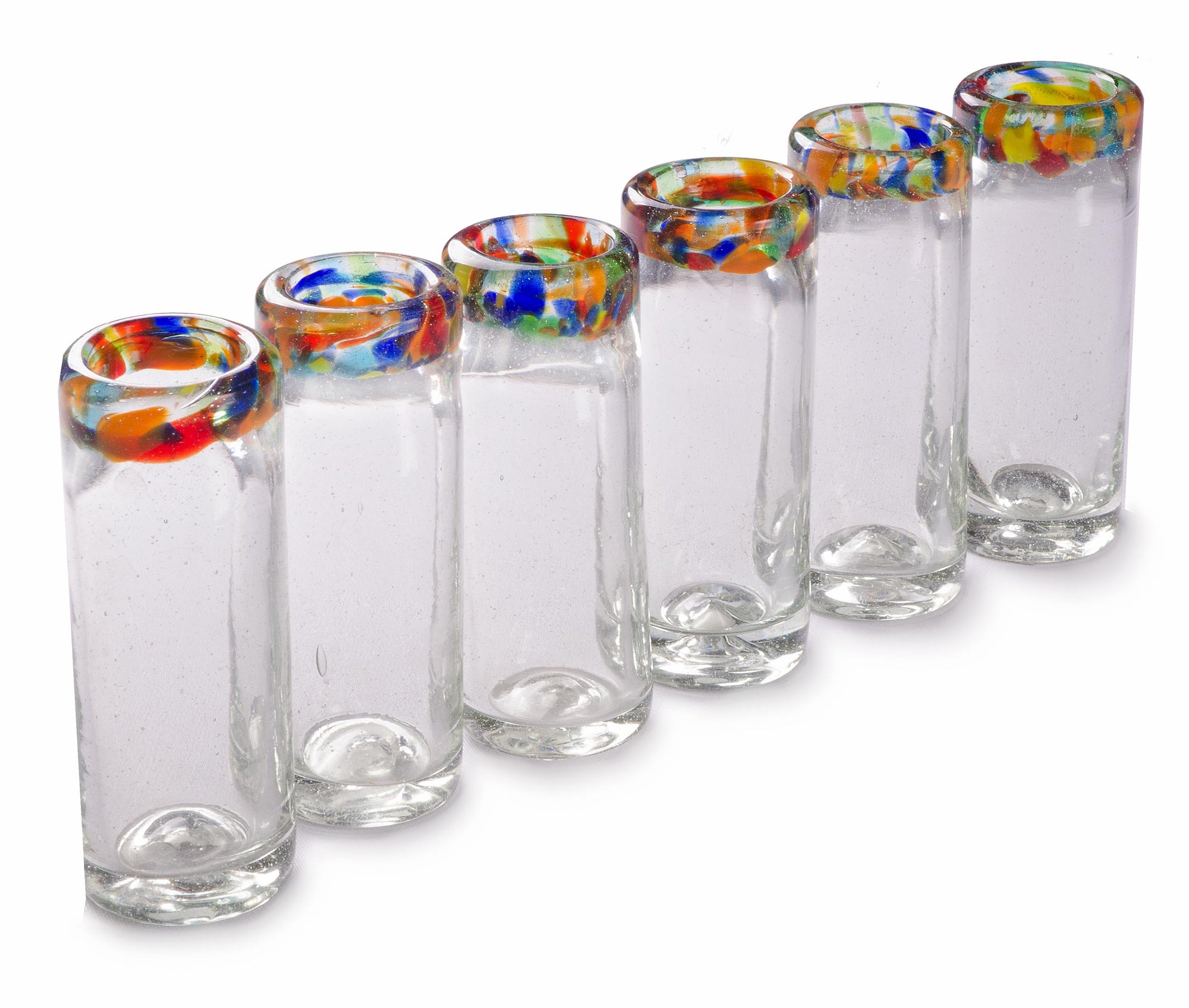Orion Confetti Rim 2 oz Shot Glass - Set of 6 - Orion's Table Mexican Glassware