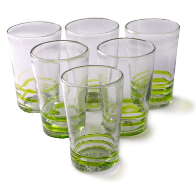 Orion Green Serpentine 18 oz Tall - Set of 6 - Orion's Table Mexican Glassware