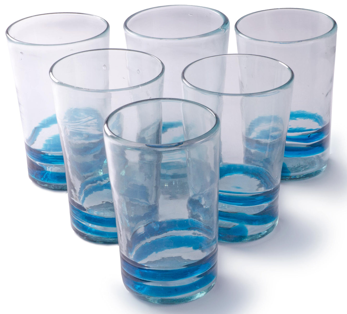 
                  
                    Orion Turquoise Serpentine 18 oz Tall - Set of 6 - Orion's Table Mexican Glassware
                  
                