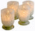 Orion Sedona Votive Collection - Recycled Clear Glass With White Splash - Set of 4 - Orion's Table Mexican Glassware