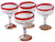 Orion Red Rim 12 oz Margarita/Coupette - Set of 4 - Orion's Table Mexican Glassware