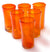 Orion Lily Collection 14 oz Tumbler Orange - Set of 6 - Orion's Table Mexican Glassware