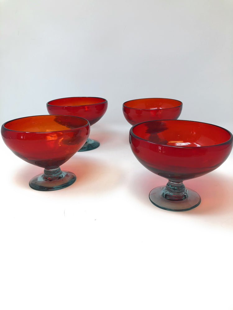 Orion Glassware Red Bowl - Orion's Table Mexican Glassware